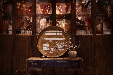 Original carved wooden details inside Wuyuan Skywells