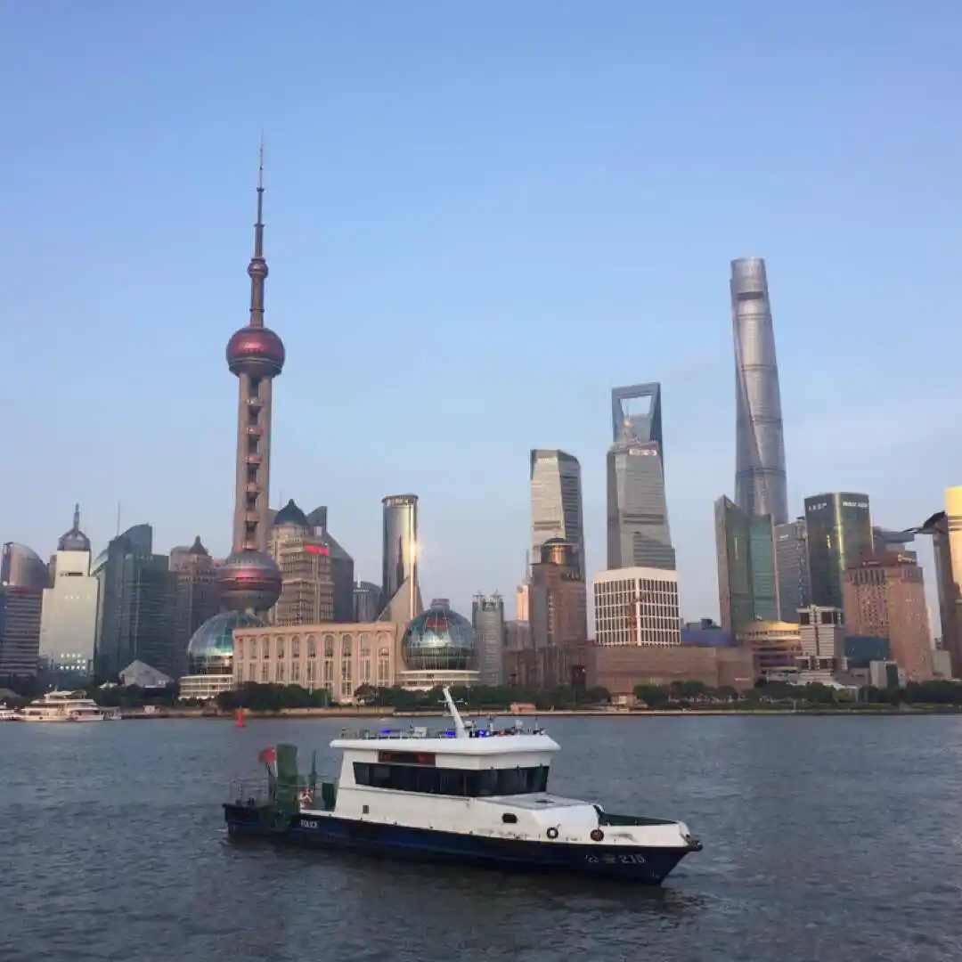 The Pudong skyline seen across the Huangpu River from the Bund