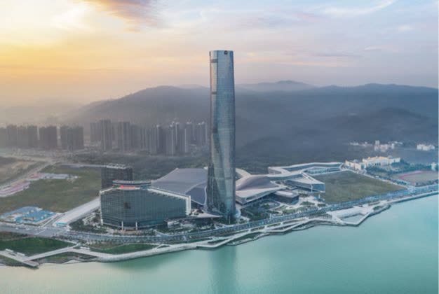 The St. Regis Zhuhai tower above the Wan Chai coast