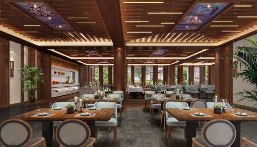 Restaurant interior at Mount Fanjing Qixi Resort Hotel